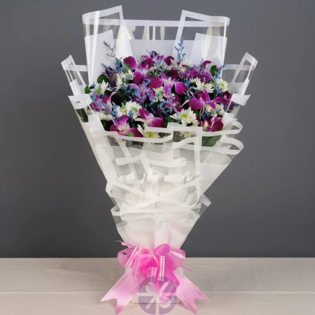 Majestic Purple Orchid & Mum Statement Bouquet