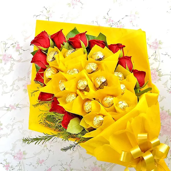 Ferrero Rocher & Red Rose Bouquet