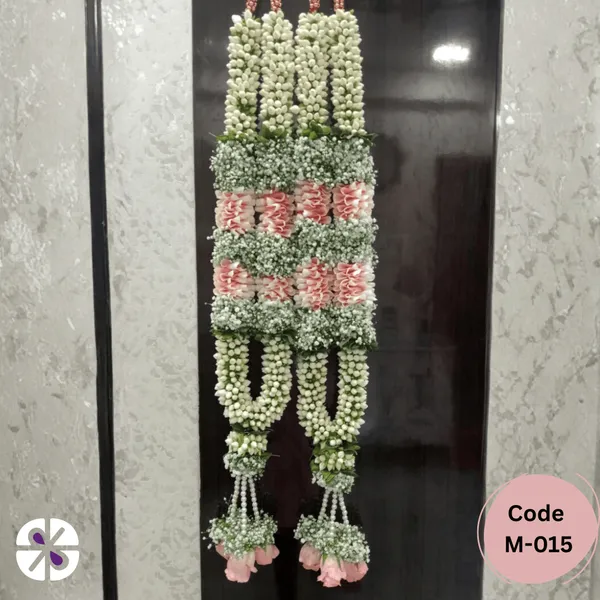 Ornate Baby Pink & White Multi-Section Wedding Garland