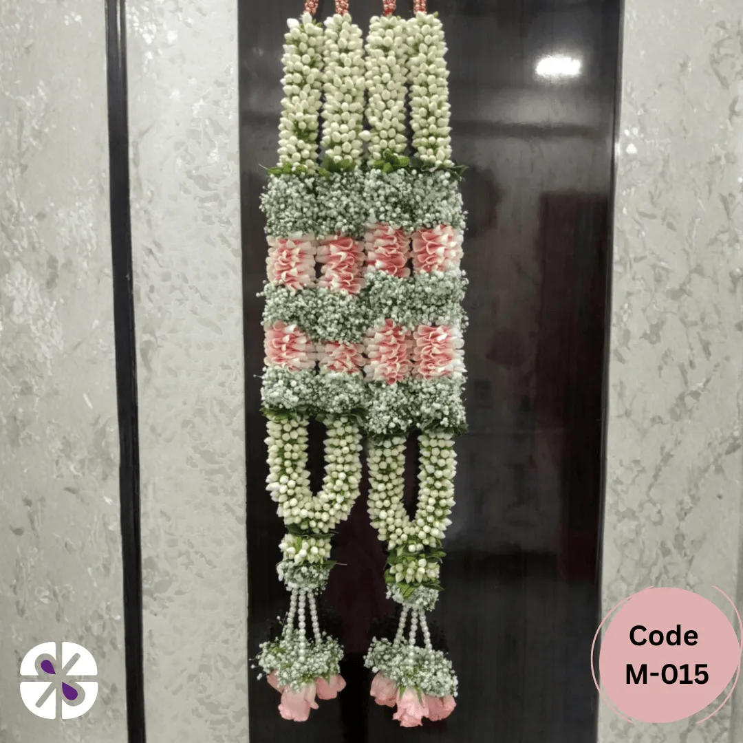 Ornate Baby Pink & White Multi-Section Wedding Garland