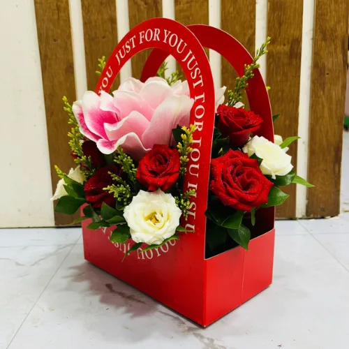 The Heartfelt Harmony Red Box Mixed Rose & Lily Arrangement