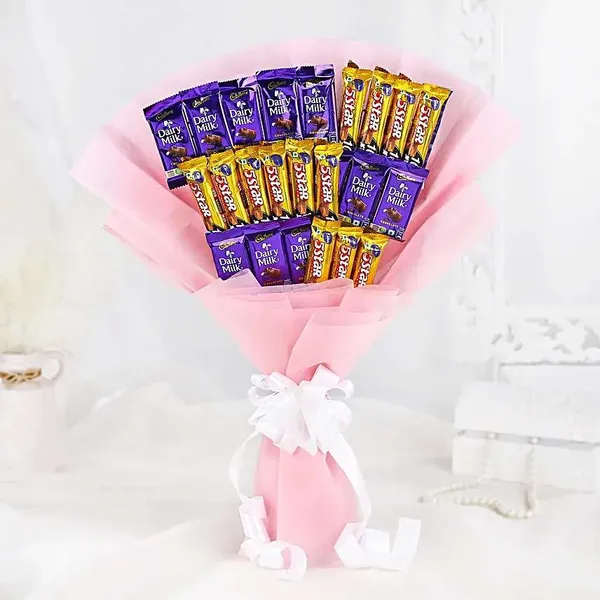 Blush Delight: Cadbury Chocolate Explosion in Pink Wrap