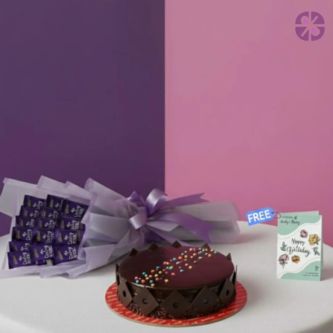 Sweet Celebration Dairy Milk Bouquet & Cake Combo Set