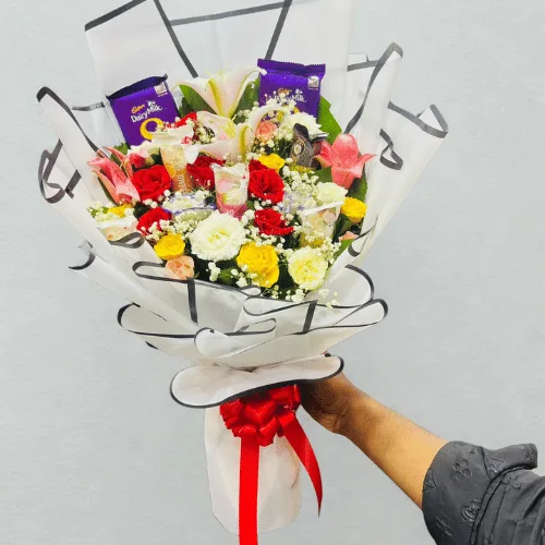 Bloom & Bliss Chocolate Surprise Bouquet