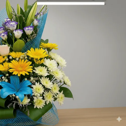 Premium Mixed Flower Basket Arrangement – Elegant Gift Bouquet
