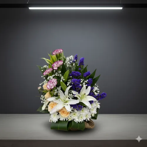 Graceful Lily & Carnation Basket