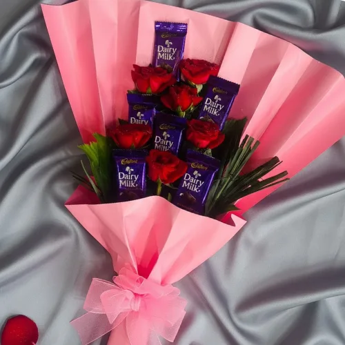 Pink Chocolate & Rose Bouquet