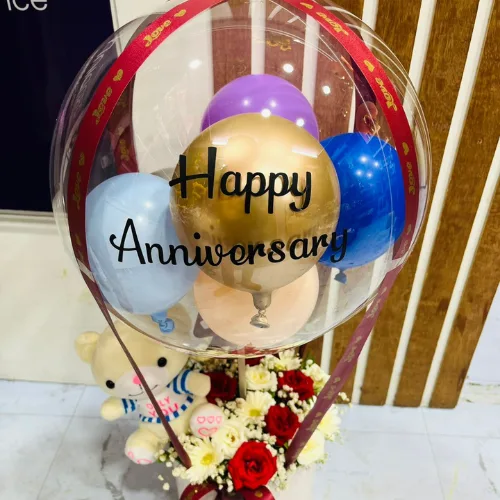 Happy Anniversary Balloon Gift Arrangement